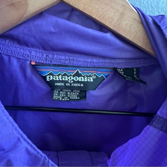 Patagonia Vintage 80s Two Tone Windbreaker Jacket Blue Purple 1/4 Zip Size Small - Picture 5 of 13